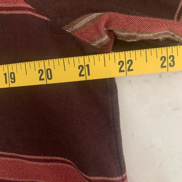 Madewell Plaid Tie-Neck Shirt Brown/Plum Cranberry - M - Picture 14 of 15